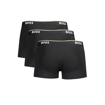 Underwear Boxer Shorts by Hugo Boss for men in stretch cotton black features an ethereal silhouette, showcasing the premium craftsmanship and ethereal style of the signature Men's Stretch Cotton Underwear Boxer Shorts collection.