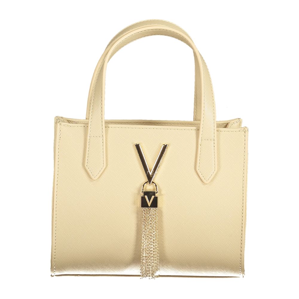 Handbag by Mario Valentino for women in polyethylene beige features a ornamental silhouette, showcasing a secure zipper, ample internal-pockets, and ornamental shoulder-strap, adjustable-strap & handle for a sophisticated look.