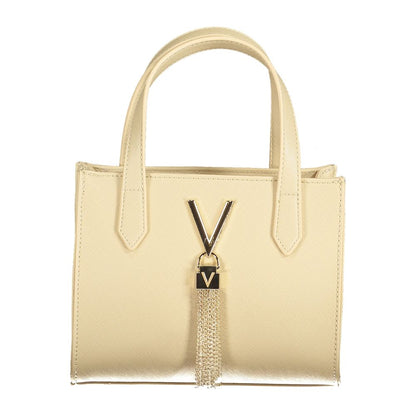 Handbag by Mario Valentino for women in polyethylene beige features a ornamental silhouette, showcasing a secure zipper, ample internal-pockets, and ornamental shoulder-strap, adjustable-strap & handle for a sophisticated look.