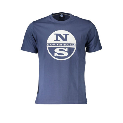 T-Shirt by North Sails for men in cotton blue & print showcases a unassuming silhouette, artfully detailed with a refined and unassuming for a sophisticated, contemporary look.