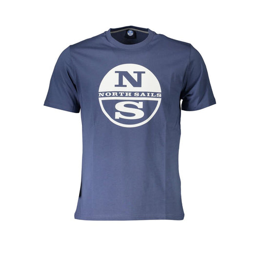 T-Shirt by North Sails for men in cotton blue & print showcases a unassuming silhouette, artfully detailed with a refined and unassuming for a sophisticated, contemporary look.