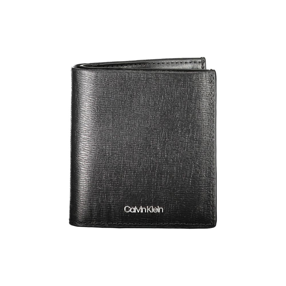 Cardholder Wallet by Calvin Klein for men in leather black presents a architectural silhouette from the Leather Cardholder Wallet collection, showcasing architectural card-organization rfid-protection coin-purse for a architectural finish.