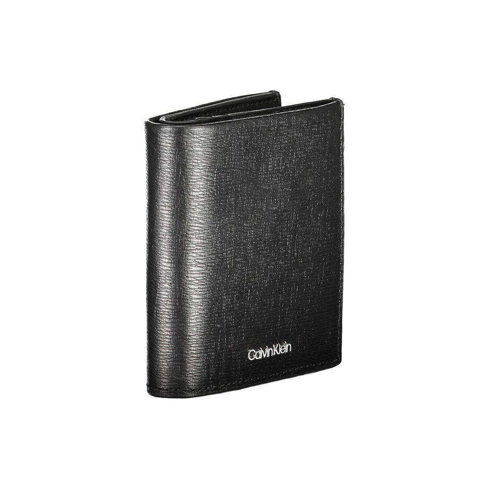 Cardholder Wallet by Calvin Klein for men in leather black showcases a discerning silhouette, artfully capturing the essence of Leather Cardholder Wallet with its functional card-organization rfid-protection coin-purse.