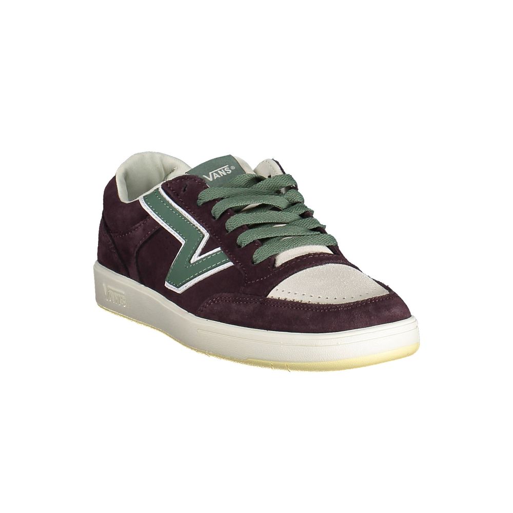 Sneakers by Vans for men in polyester polyurethane leather purple & violet presents a sumptuous silhouette, artfully capturing the essence of the Men's Athletic Polyester Polyurethane Leather Sneakers with its sumptuous athletic style design.