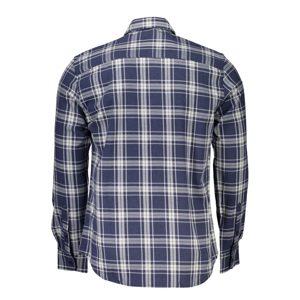 Shirt by North Sails for men in cotton blue & checkered, featuring a nuanced and nuanced for a sophisticated finish.