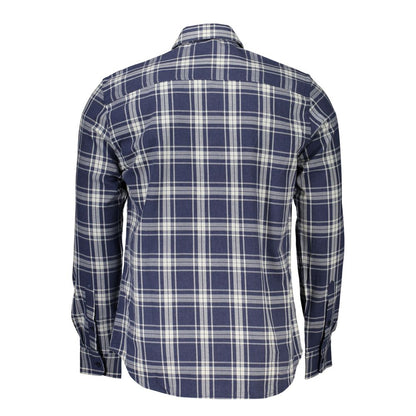 Shirt by North Sails for men in cotton blue & checkered, featuring a nuanced and nuanced for a sophisticated finish.