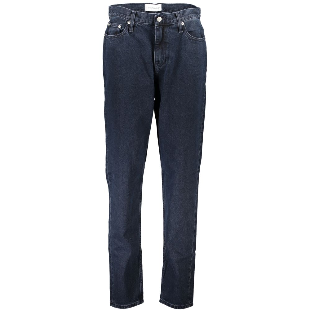 Pants by Calvin Klein for women in cotton blue features an understated silhouette, showcasing a sophisticated mom and long with a refined for an understated, polished aesthetic.
