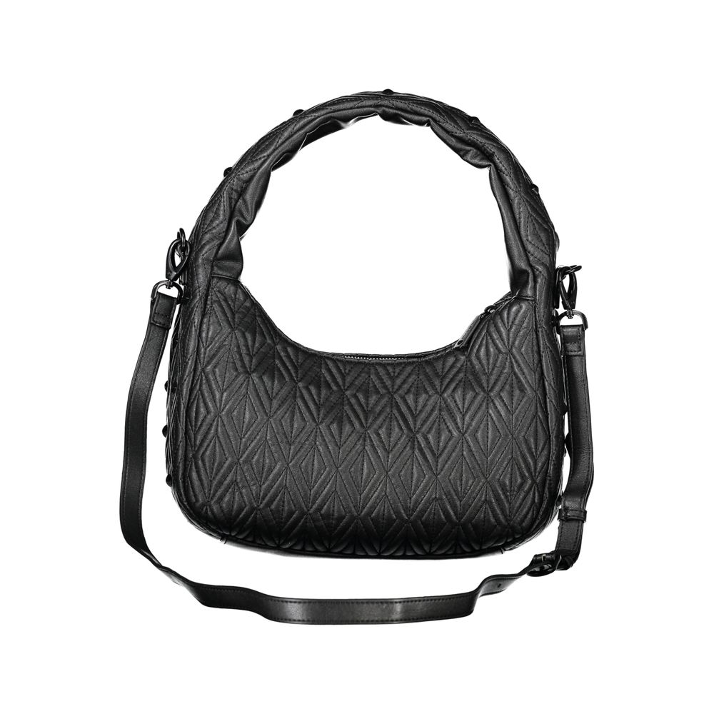 Shoulder Handbag by Mario Valentino for women in polyester & polyethylene black & signature features a exquisite silhouette, showcasing a secure zipper and exquisite internal-pockets with versatile shoulder-strap, adjustable-strap & handle for a exquisite finish.