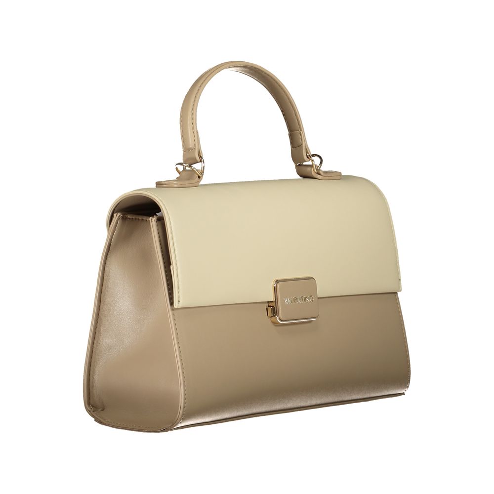 This Handbag by Mario Valentino for women in polyethylene and beige presents a sculptural silhouette featuring a secure snap, ample built-in-compartments & internal-pockets, and versatile shoulder-strap, handle & adjustable-strap for a sculptural finish.