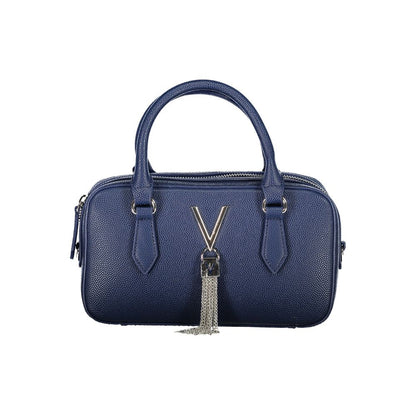 Handbag by Mario Valentino for women in polyethylene blue features a refined silhouette, showcasing a secure zipper, organized internal-pockets, and versatile shoulder-strap, adjustable-strap & handle for a refined finish.