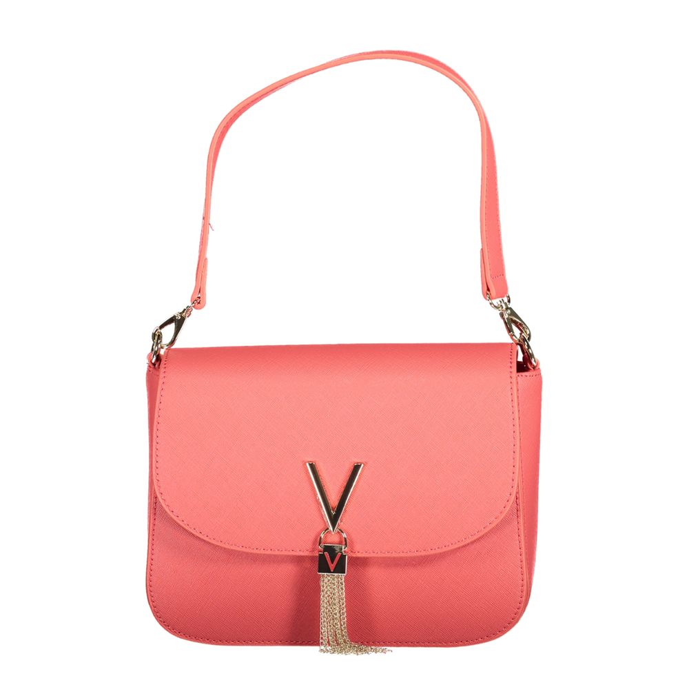 Handbag by Mario Valentino for women in polyethylene pink features a signature silhouette, showcasing a secure zipper & magnetic and signature built-in-compartments, external-pockets & cardholder with versatile handle for a sophisticated look.