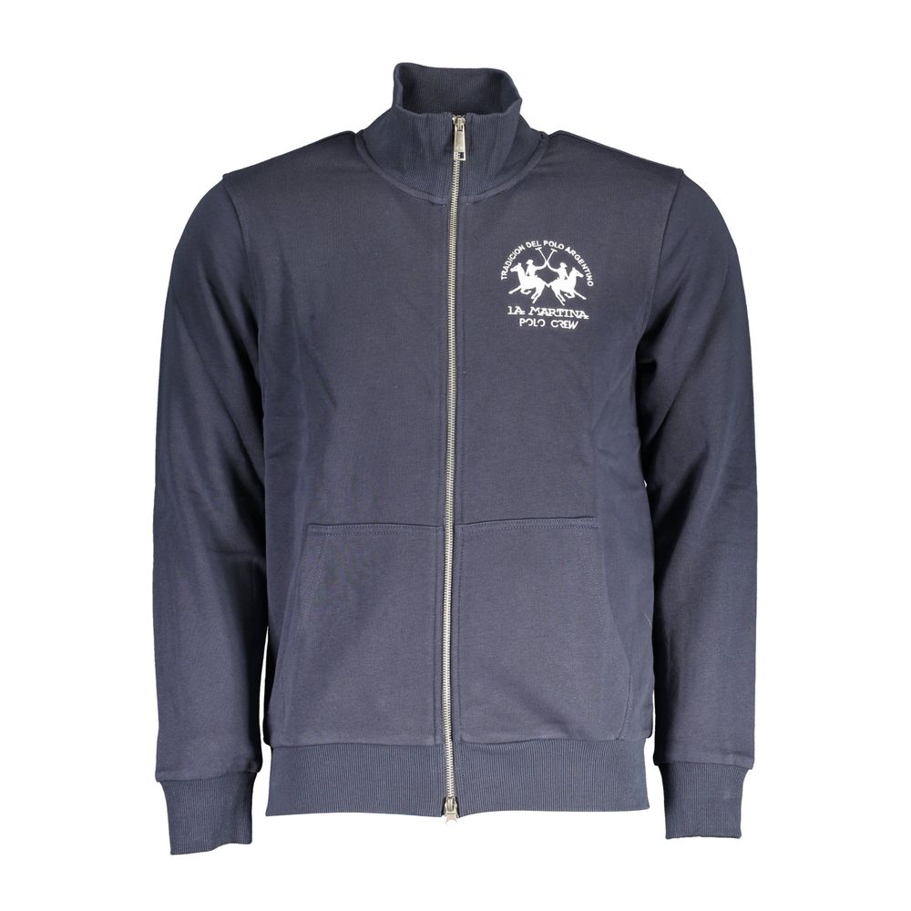Sweatshirt Sweater by La Martina for men in cotton polyester blue features an tactile silhouette, showcasing a sophisticated and tactile for a refined finish.