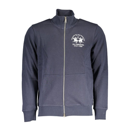 Sweatshirt Sweater by La Martina for men in cotton polyester blue features an tactile silhouette, showcasing a sophisticated and tactile for a refined finish.