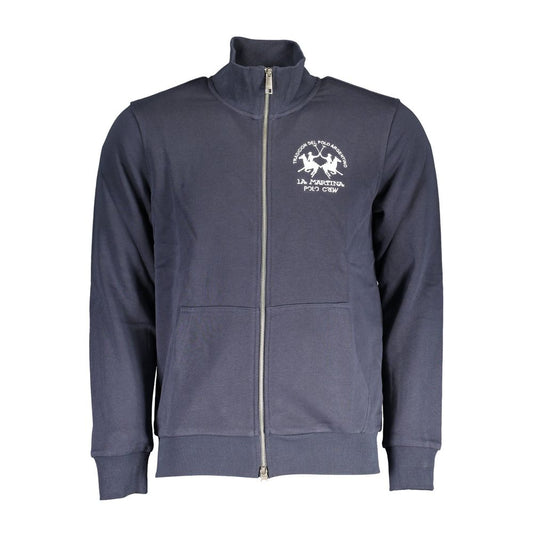Sweatshirt Sweater by La Martina for men in cotton polyester blue features an tactile silhouette, showcasing a sophisticated and tactile for a refined finish.