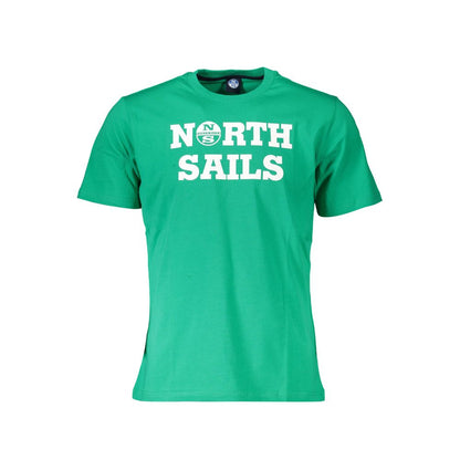 T-Shirt by North Sails for men in cotton green showcases a unassuming silhouette, artfully detailed with a refined and unassuming short-sleeve for a sophisticated, contemporary look.