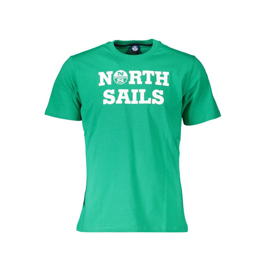 T-Shirt by North Sails for men in cotton green showcases a unassuming silhouette, artfully detailed with a refined and unassuming short-sleeve for a sophisticated, contemporary look.