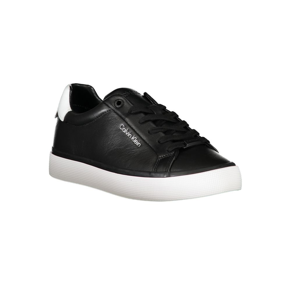 Sneakers by Calvin Klein for women in polyester polyethylene leather black presents a sumptuous silhouette from the Women's Fashion Polyester Polyethylene Leather Sneakers collection, showcasing a sumptuous fashion style for an elevated aesthetic.