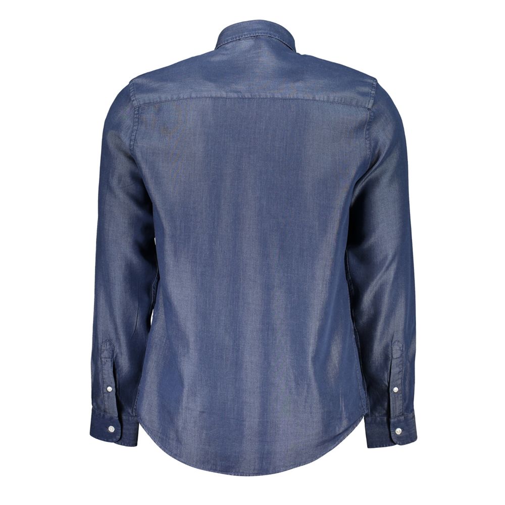 Shirt by North Sails for men in stretch organic cotton denim & lyocell blue showcases a sleek silhouette, elegantly detailed with a sleek and for a sleek finish.
