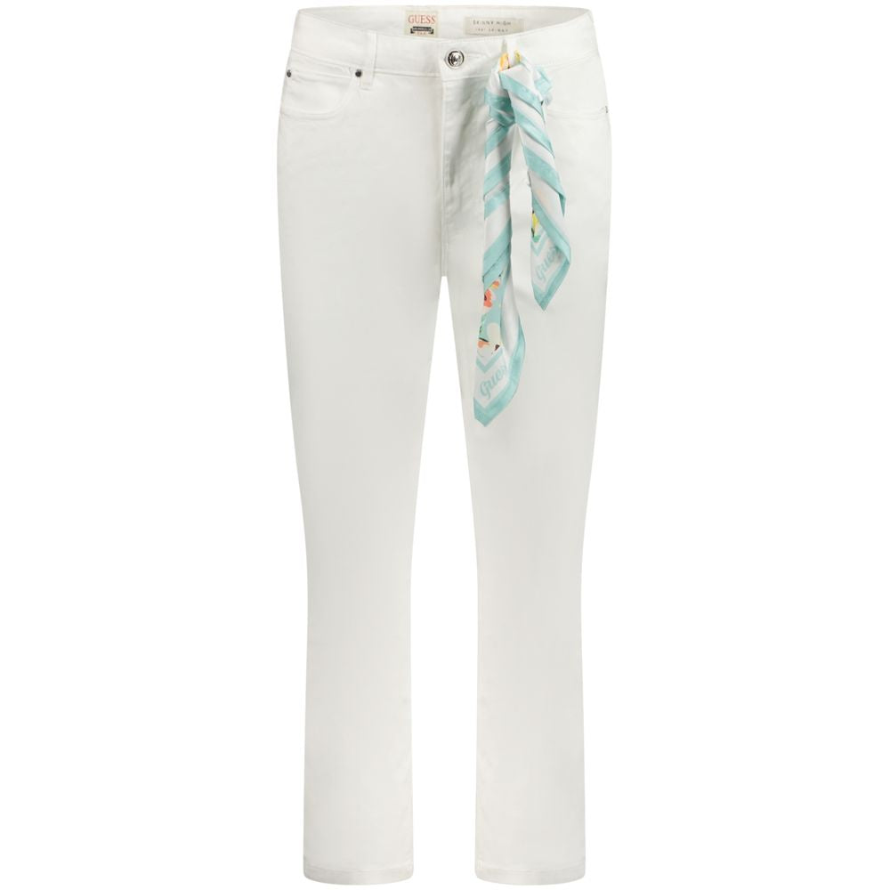 Jeans by Guess Jeans for women in lyocell & denim cotton white features a polished silhouette with a polished skinny, reaching a polished long and finished with a polished high rise.