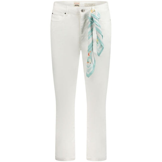 Jeans by Guess Jeans for women in lyocell & denim cotton white features a polished silhouette with a polished skinny, reaching a polished long and finished with a polished high rise.
