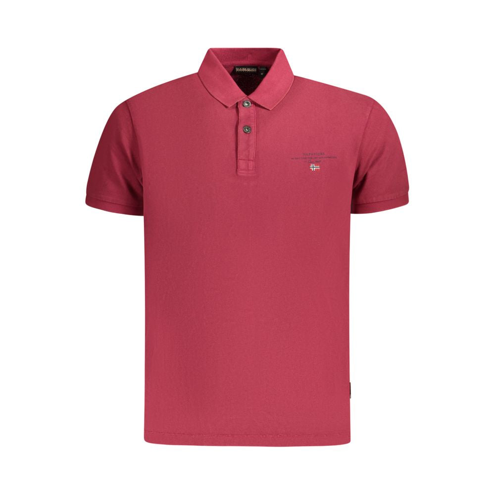 Polo Shirt by Napapijri for men in cotton red, signature & print presents a sleek silhouette, featuring a refined and short-sleeve for a sleek finish.