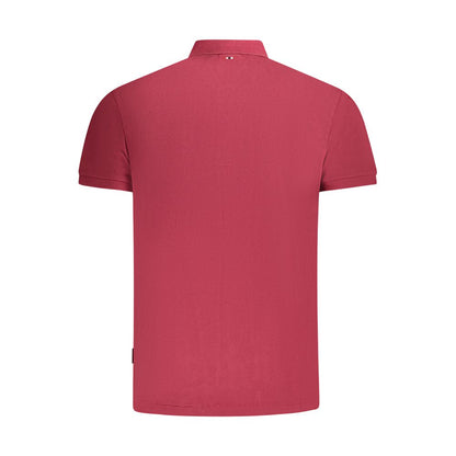 Polo Shirt by Napapijri for men in cotton red, signature & print showcases a sharp silhouette, detailed with a refined and sharp for a sophisticated finish.