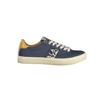 Sneakers by Napapijri for men in polyester & polyethylene blue presents a sumptuous silhouette, artfully capturing the essence of the Men's Athletic Polyester & Polyethylene Sneakers with its sumptuous athletic style design.