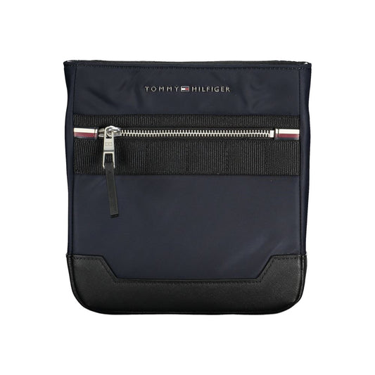 Shoulder Bag by Tommy Hilfiger for men in polyester & polyethylene blue presents a statuesque silhouette, showcasing a secure zipper and statuesque external-pockets & internal-pockets with versatile shoulder-strap & adjustable-strap for a sophisticated look.