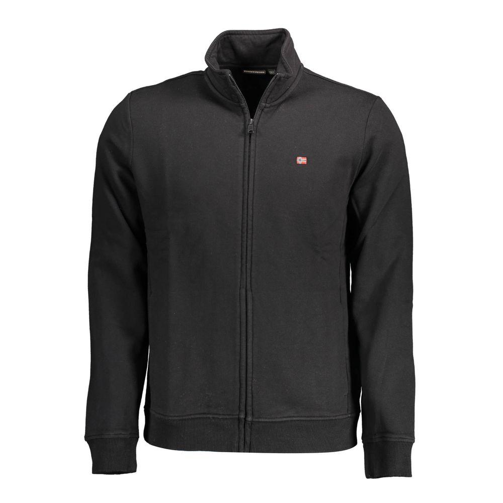 Sweatshirt by Napapijri for men in cotton polyester black showcases a slouchy chic silhouette, artfully detailed with a slouchy chic wrap neckline and long-sleeve for a slouchy chic finish.