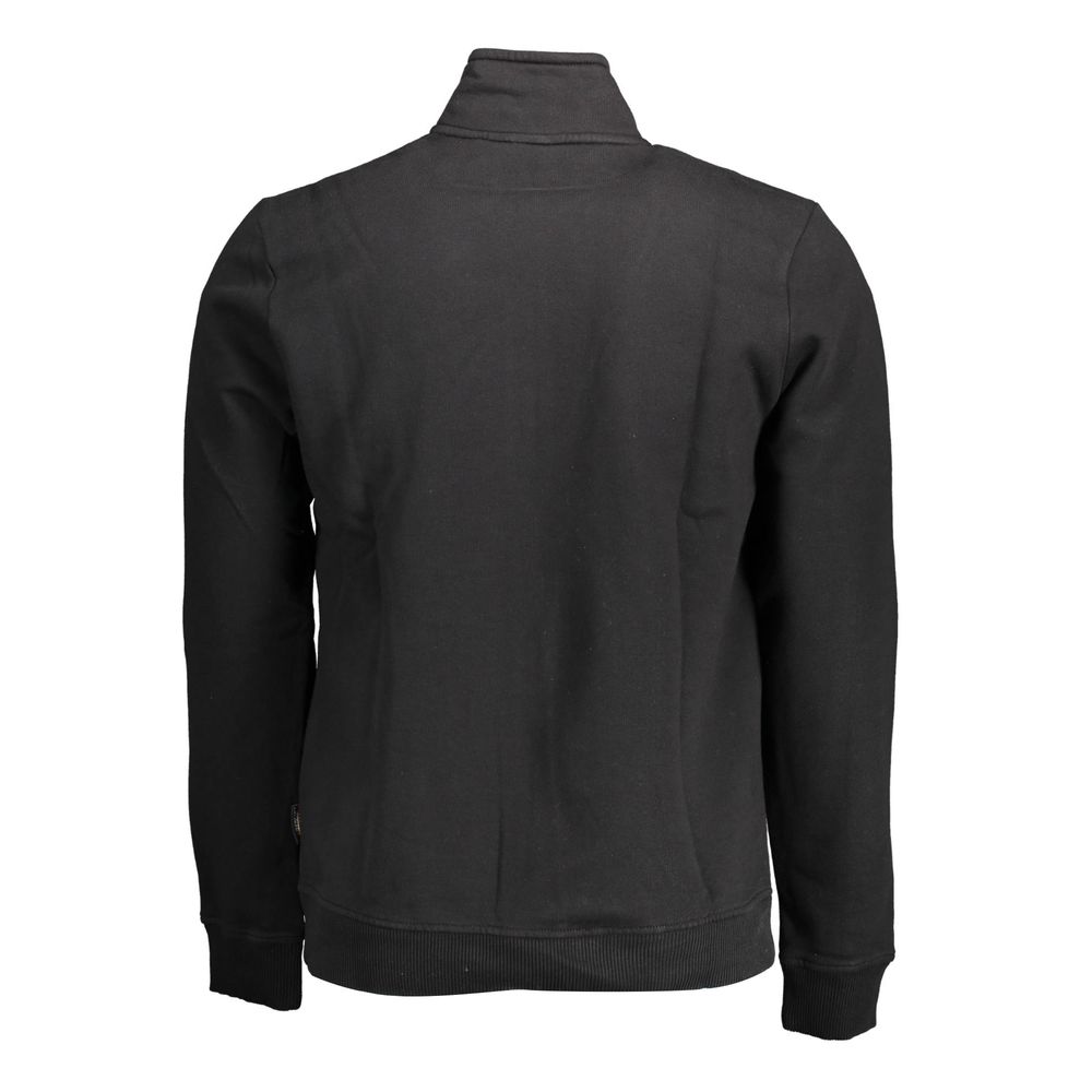 Sweatshirt by Napapijri for men in cotton polyester black features an enviable silhouette, showcasing a premium and refined wrap neckline for a truly enviable finish.