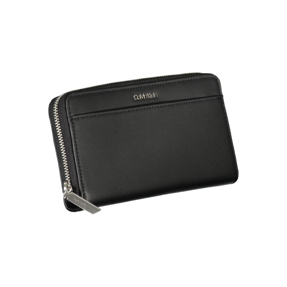 Cardholder Wallet by Calvin Klein for women in polyester & polyethylene black showcases a refined silhouette, artfully capturing the essence of the refined Polyester & Polyethylene Cardholder Wallet design with functional card-organization rfid-protection coin-purse.