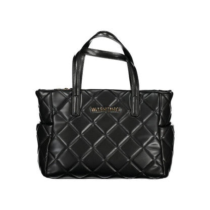 Handbag by Mario Valentino for women in polyethylene black features a signature silhouette, showcasing a secure zipper and signature built-in-compartments, external-pockets & internal-pockets with versatile shoulder-strap & adjustable-strap for a sophisticated look.