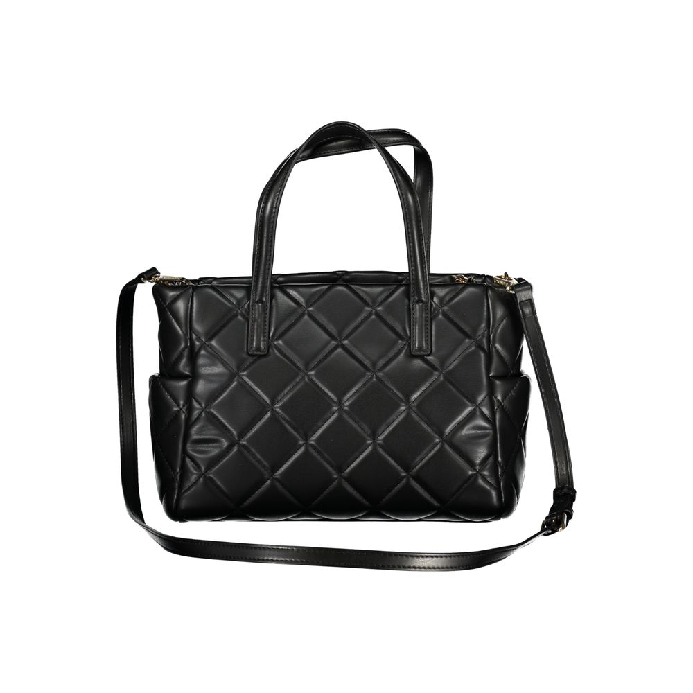 Handbag by Mario Valentino for women in polyethylene black presents a ornamental silhouette, showcasing a secure zipper, ample built-in-compartments, external-pockets & internal-pockets, and versatile shoulder-strap & adjustable-strap for a ornamental finish.