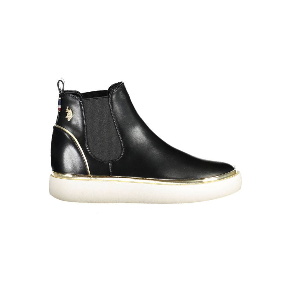 Boots by U.S. POLO ASSN. for women in polyester & polyethylene black features an dynamic silhouette, showcasing the dynamic Women's Polyester & Polyethylene Boots design with its distinctive and elegant .