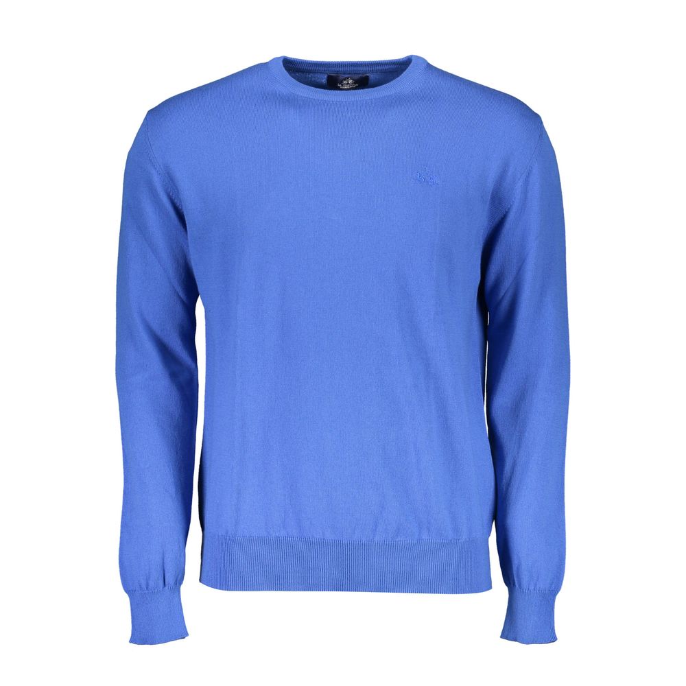 Sweater by La Martina for men in cotton blue showcases an masterful silhouette, artfully detailed with a masterful round neckline and for a sophisticated, premium finish.