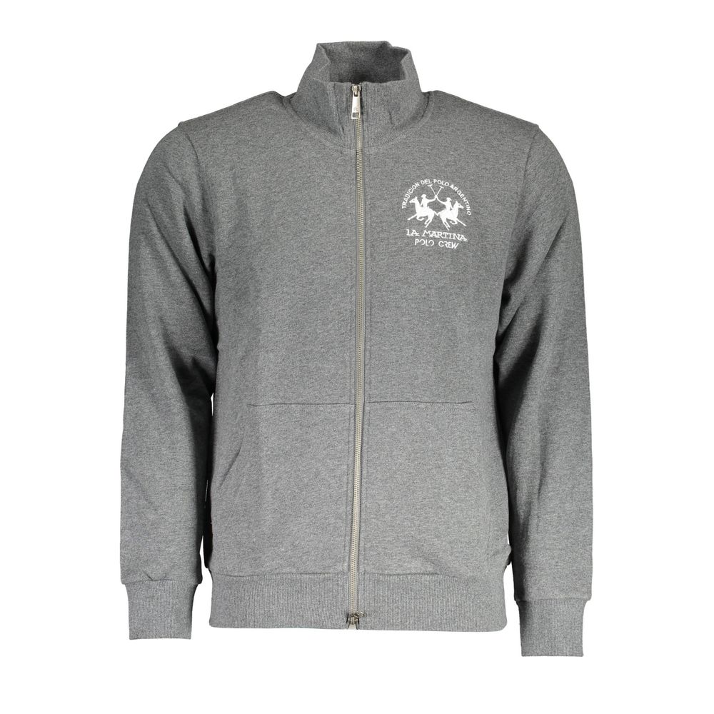 Sweatshirt Sweater by La Martina for men in cotton polyester gray showcases an masterful silhouette, artfully detailed with a masterful and for a sophisticated, premium finish.