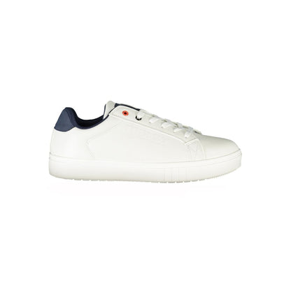 Sneakers by Mares for men in polyester white presents a sumptuous silhouette as Men's Fashion Polyester Sneakers, expertly defined by a sumptuous fashion style for a sumptuous, high-fashion look.