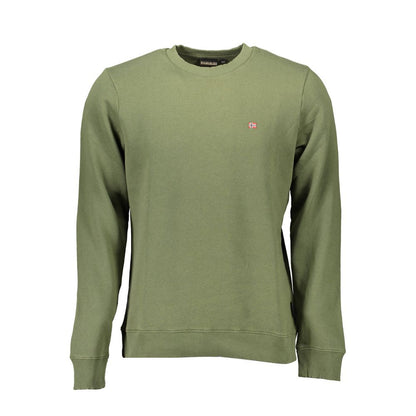 Sweatshirt by Napapijri for men in cotton polyester green features an provocated silhouette, detailed with a provocated long-sleeve and a refined crew neckline for a sophisticated aesthetic.