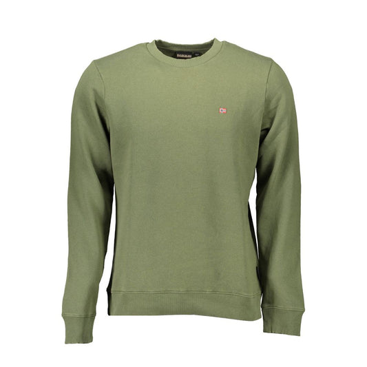 Sweatshirt by Napapijri for men in cotton polyester green features an provocated silhouette, detailed with a provocated long-sleeve and a refined crew neckline for a sophisticated aesthetic.