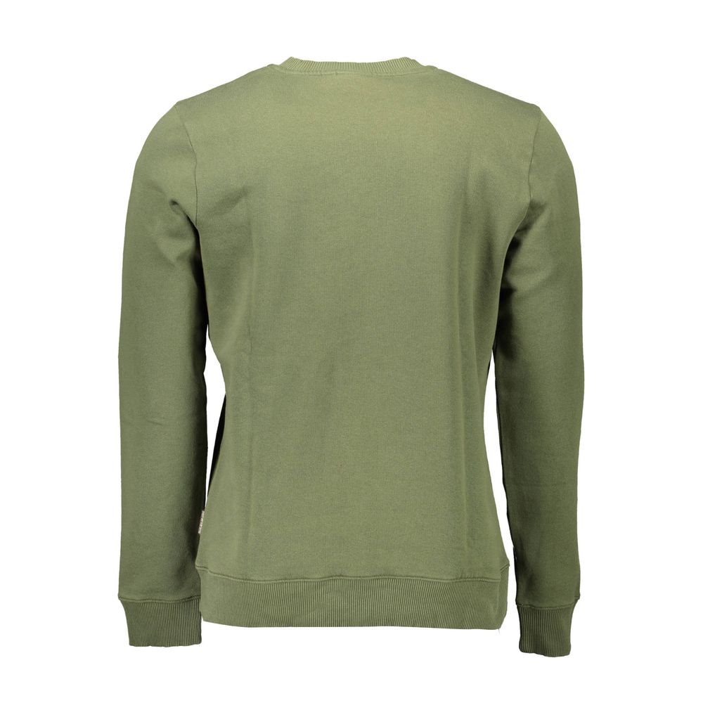 Sweatshirt by Napapijri for men in cotton polyester green showcases a slouchy chic silhouette, artfully detailed with a slouchy chic and for a slouchy chic finish.