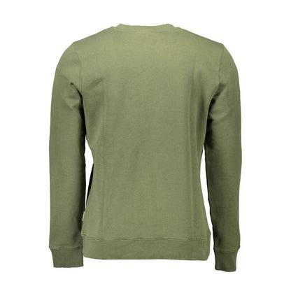 Sweatshirt by Napapijri for men in cotton polyester green showcases a slouchy chic silhouette, artfully detailed with a slouchy chic and for a slouchy chic finish.