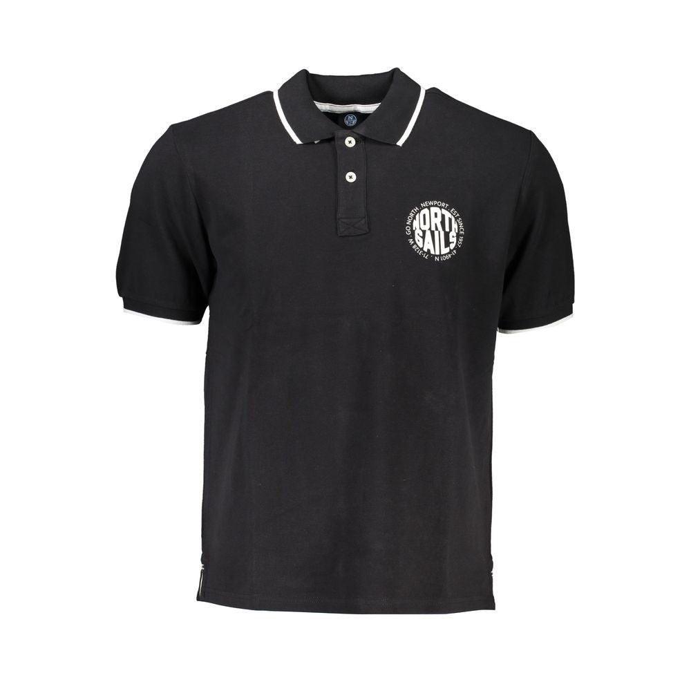 Polo Shirt by North Sails for men in cotton black & print showcases a sharp silhouette, detailed with a refined and sharp for a sophisticated finish.