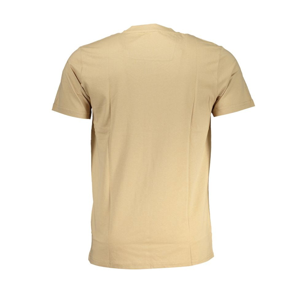 T-Shirt by Cavalli Class for men in cotton beige & print features an edgy silhouette, meticulously detailed with a sophisticated and crew neckline for a truly edgy finish.