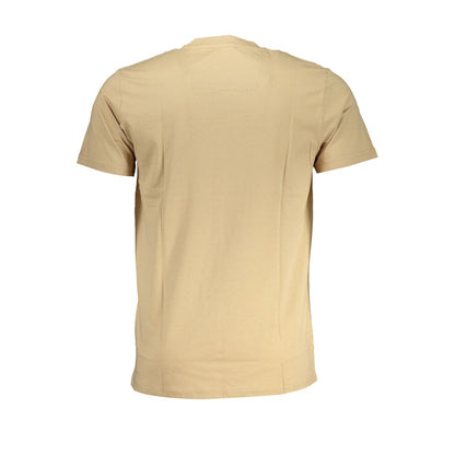 T-Shirt by Cavalli Class for men in cotton beige & print features an edgy silhouette, meticulously detailed with a sophisticated and crew neckline for a truly edgy finish.