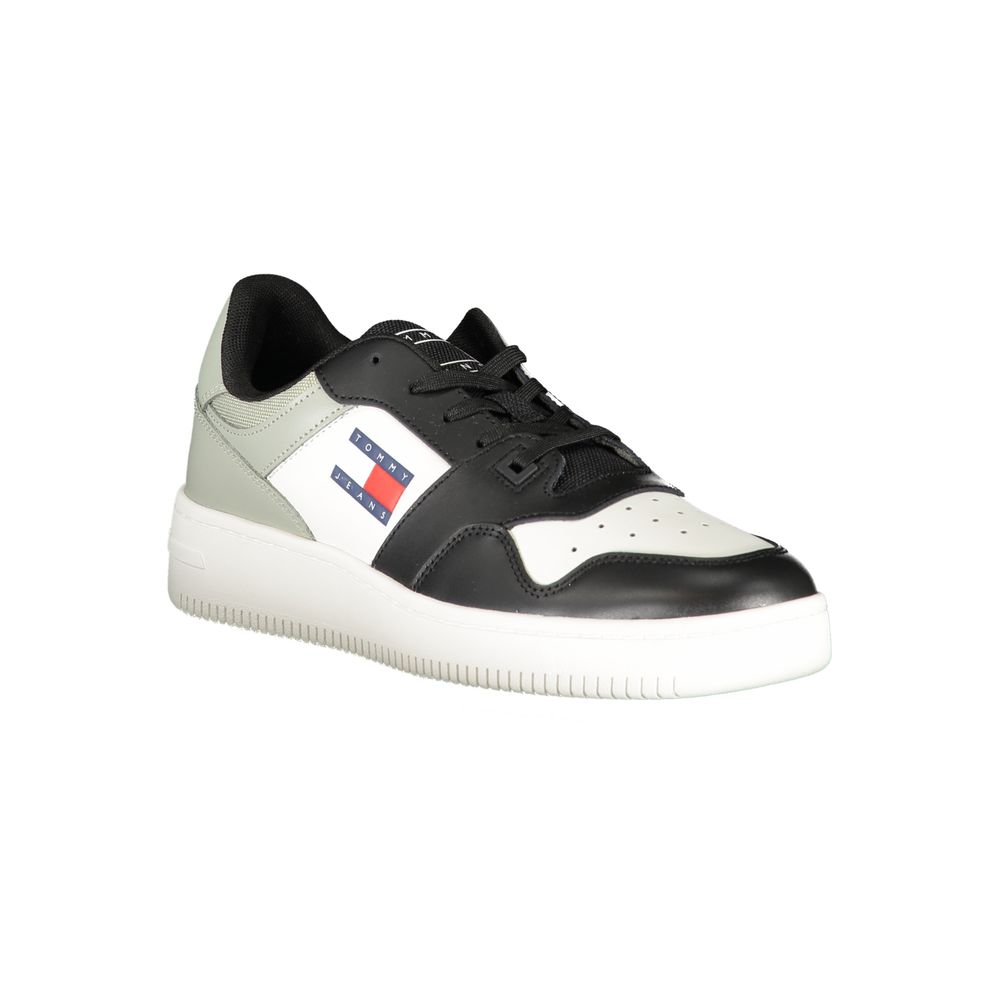 Athletic Sneakers Tommy Hilfiger men polyester polyurethane leather black featuring a avant-garde Men's Athletic Polyester Polyurethane Leather Sneakers design with a avant-garde athletic style for a refined finish.