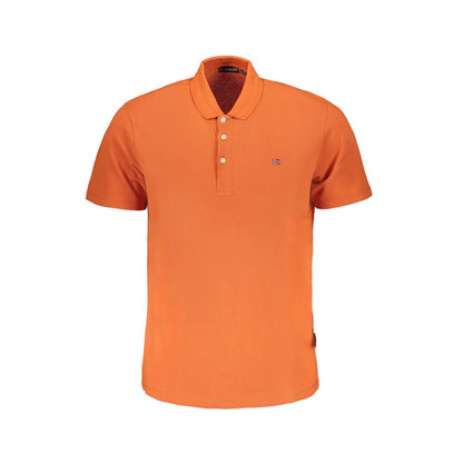 Polo Shirt by Napapijri for men in cotton orange presents a crisp silhouette, artfully detailed with a crisp and crisp .
