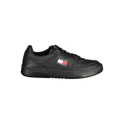 Sneakers by Tommy Hilfiger for men in polyester polyethylene leather black & print features an sumptuous silhouette, showcasing the premium City Men's Casual Polyester Polyethylene Leather Sneakers in a sumptuous casual style that offers a sumptuous finish for refined style.