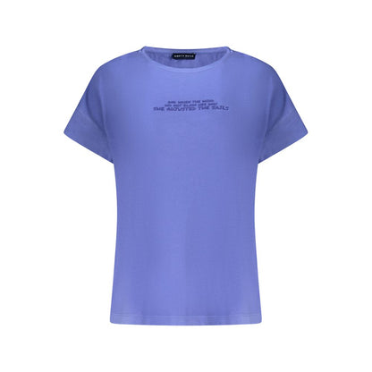 T-Shirt by North Sails for women in cotton blue & print showcases a unassuming silhouette, artfully detailed with a refined wide-neck neckline and unassuming short-sleeve for a sophisticated, contemporary look.