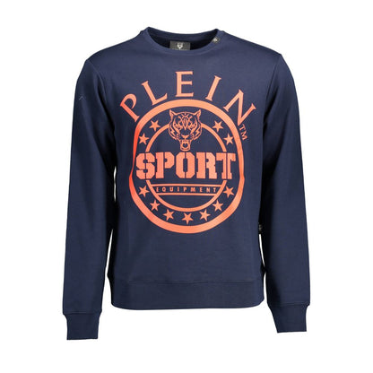 Sweatshirt by Plein Sport for men in cotton polyester blue & print features an exquisite silhouette, showcasing and crew neckline details for a exquisite look.
