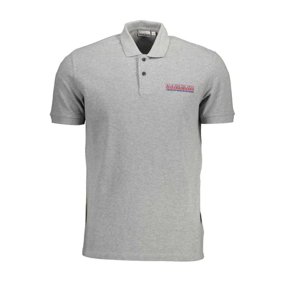 Polo Shirt by Napapijri for men in cotton brown, gray & print presents a distinguished silhouette, showcasing a sophisticated and distinguished for a truly distinguished finish.